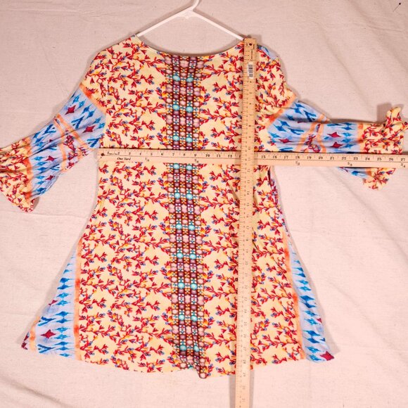 Soft Surroundings Tunic Top Womens M Floral Embroidered Boho 3/4 Sleeve Colorful - Picture 4 of 14
